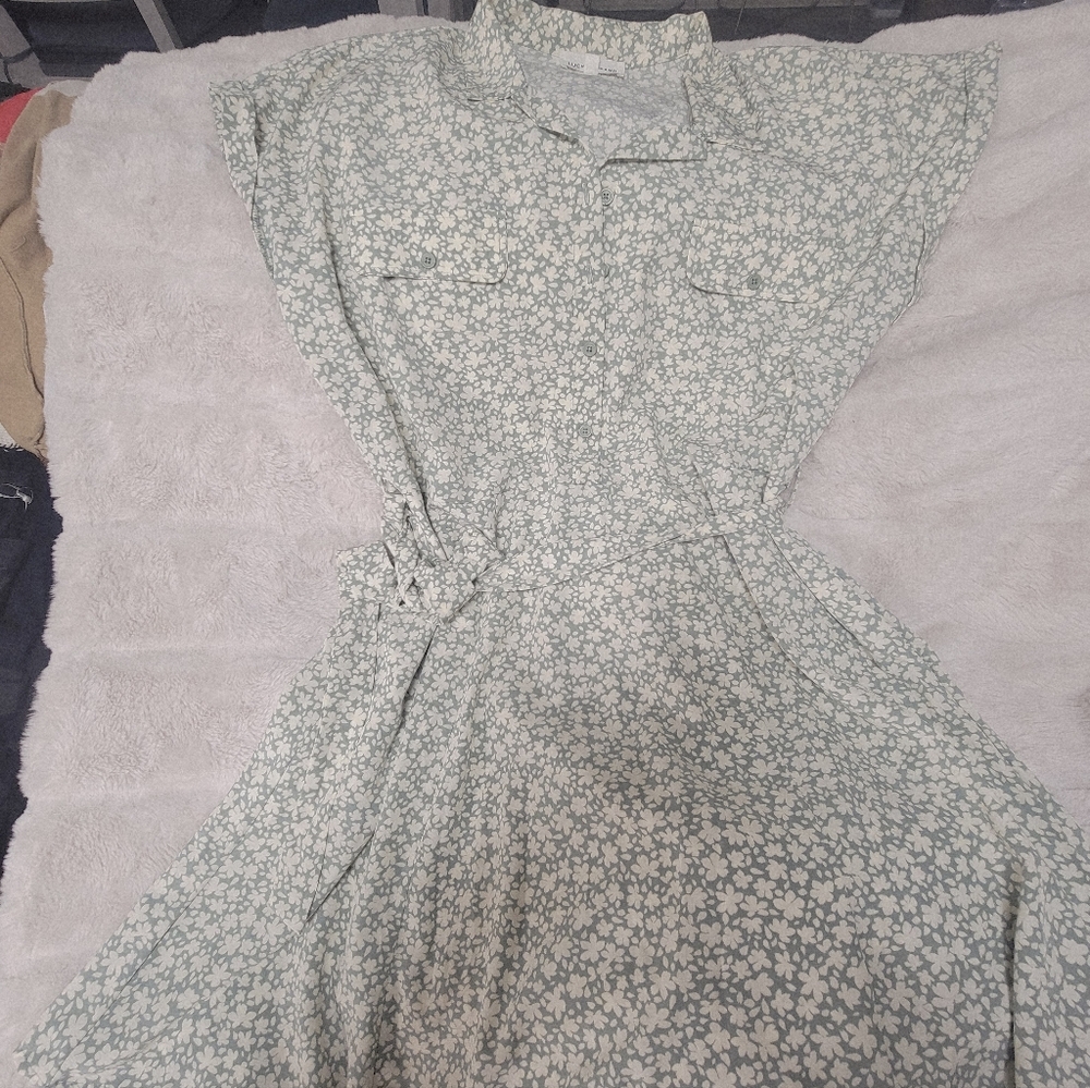 Lucky Brand Sage Floral Midi Dress